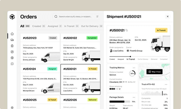 Orders and customers dashboard preview